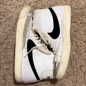 Nike White and Black High-Top Sneakers